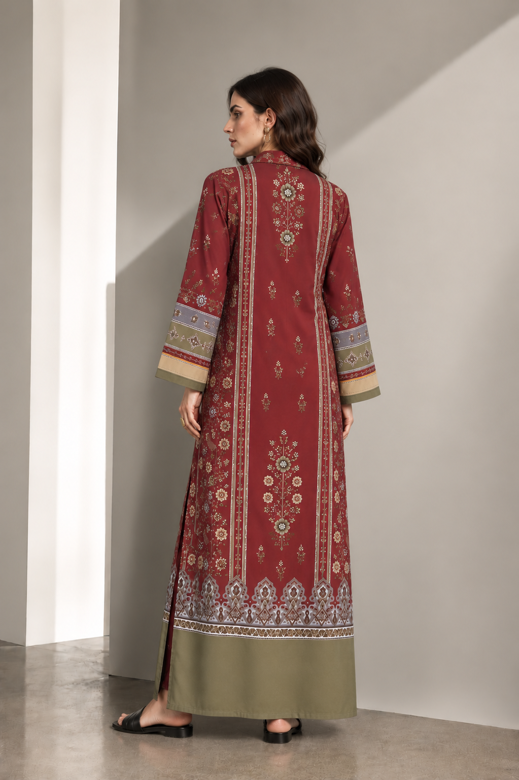 Maroon Heritage Kaftan
