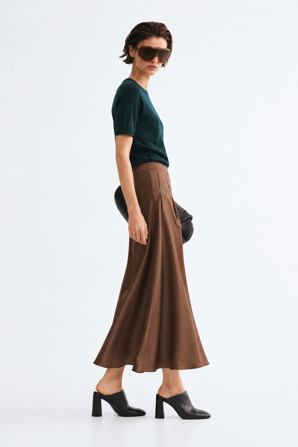 Cocoa Satin Skirt