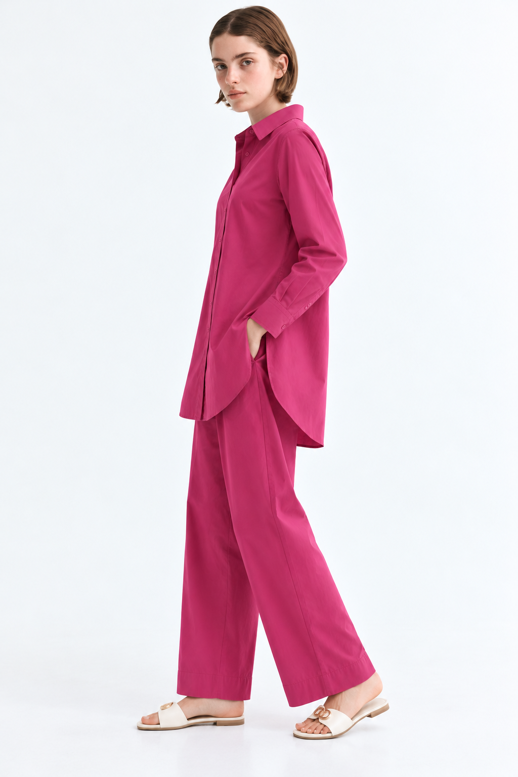 Hot Pink Cambric Co Ord Set
