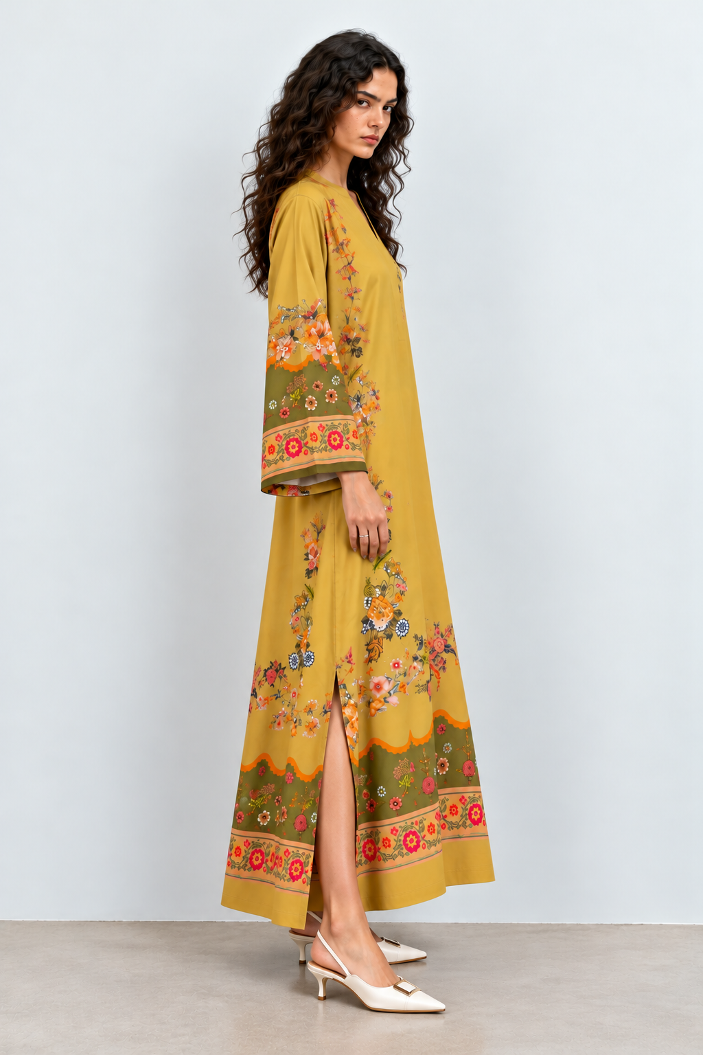 Mustard Bloom Kaftan