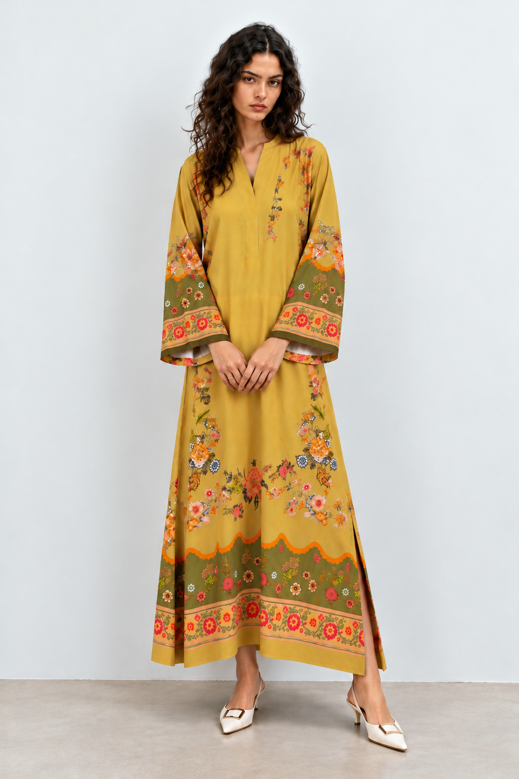 Mustard Bloom Kaftan