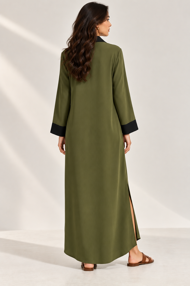 Olive Contrast Kaftan