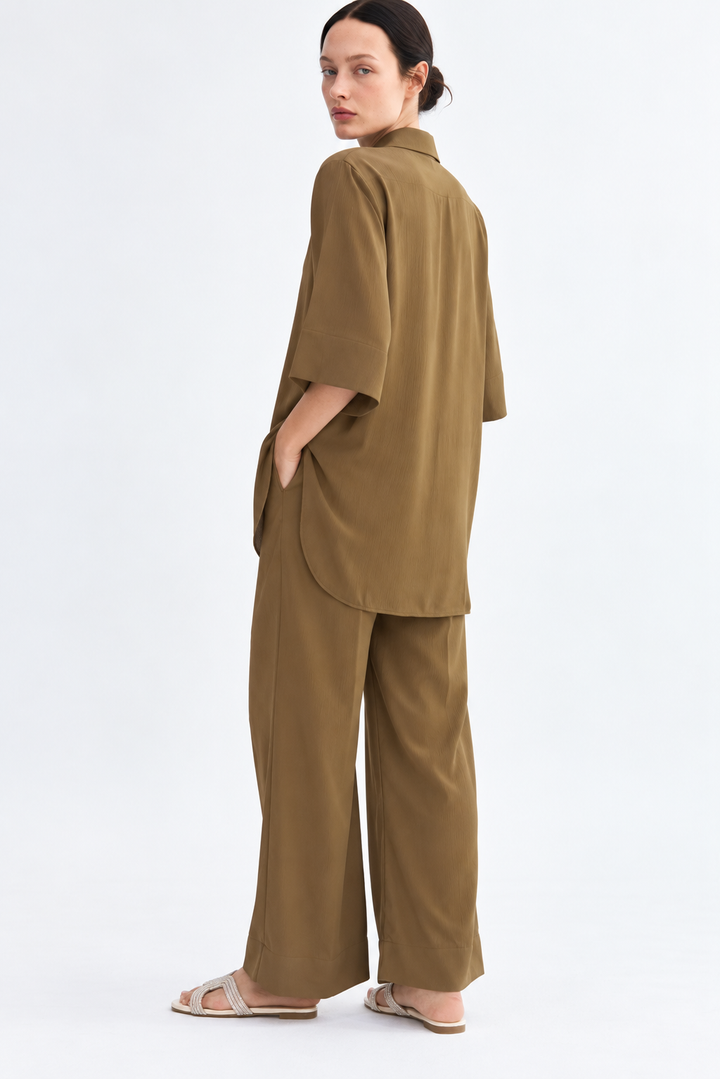 Wrinkled Olive Drift Co-ord Set