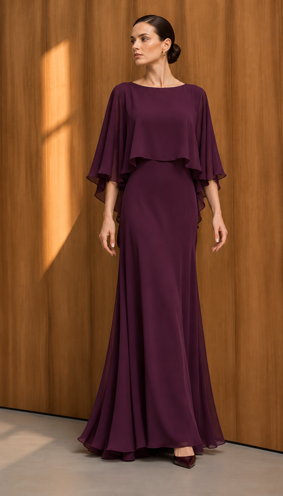 Plum Cape Dress
