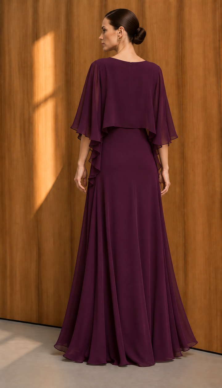 Plum Cape Dress