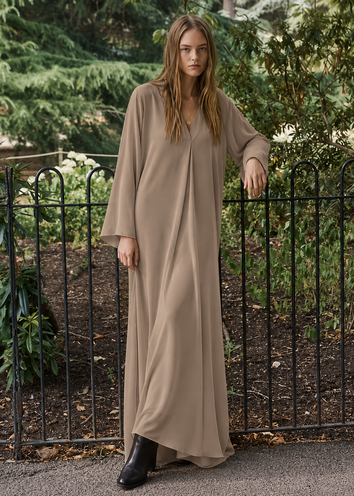 Mocha Georgette Maxi Dress