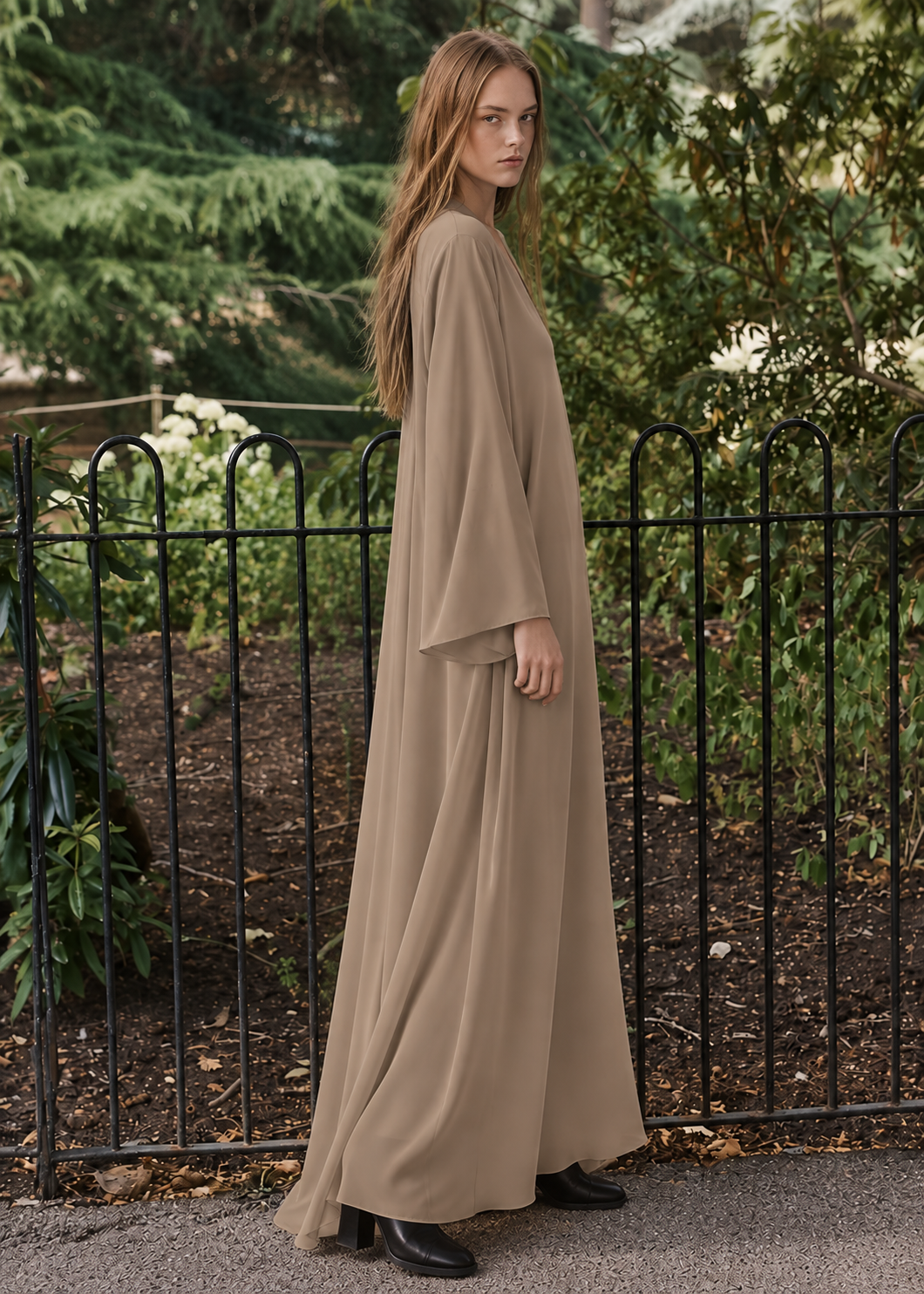 Mocha Georgette Maxi Dress