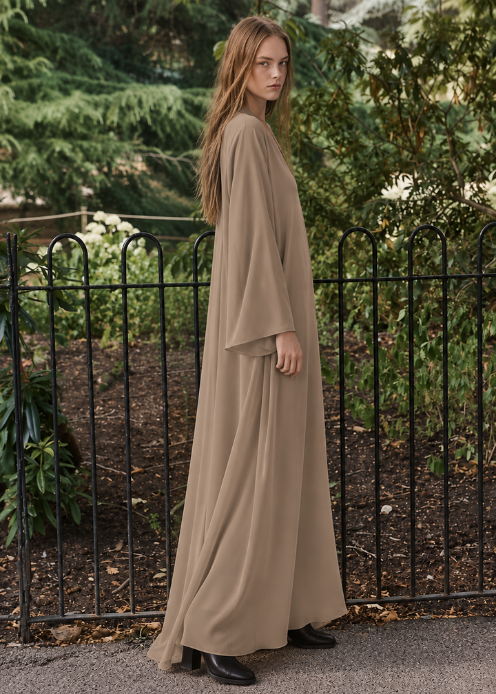 Mocha Georgette Maxi Dress