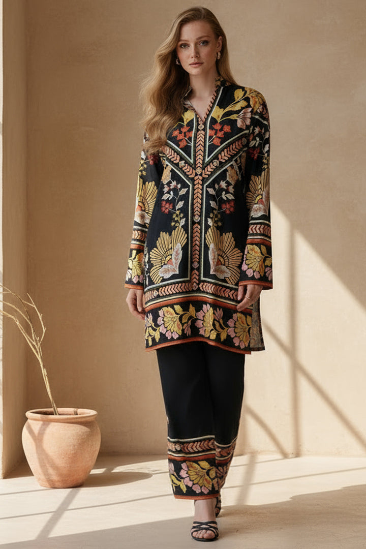 2 Piece Printed  Suit - 57