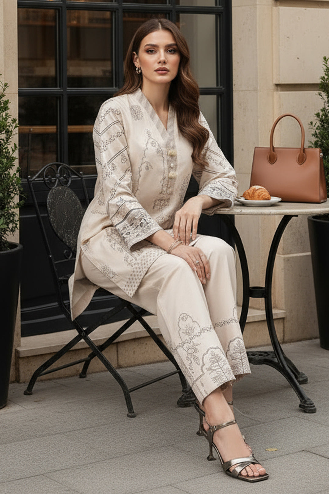 2 Piece Printed  Suit - 66