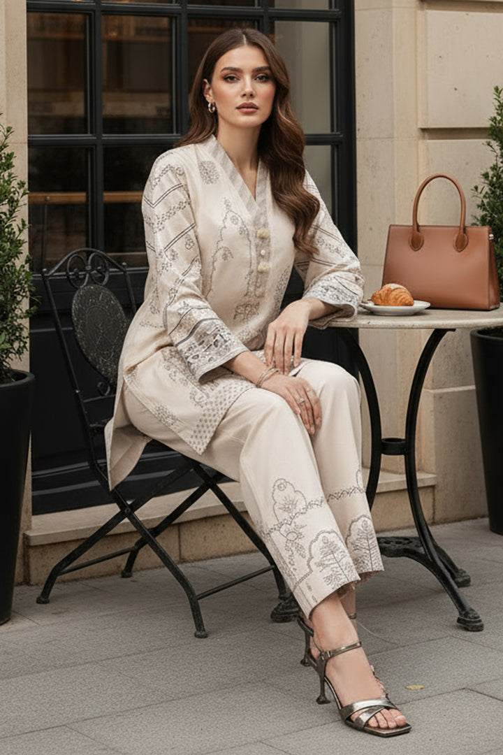 2 Piece Printed  Suit - 66