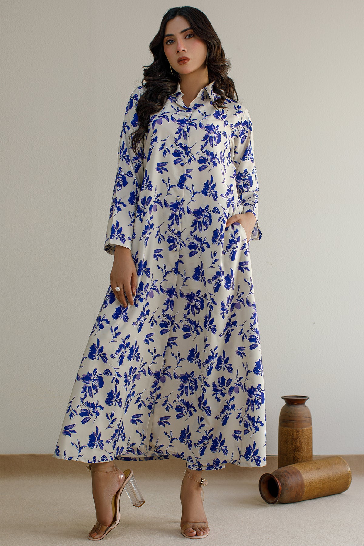 2 Pcs Printed A-Line Dress - 17