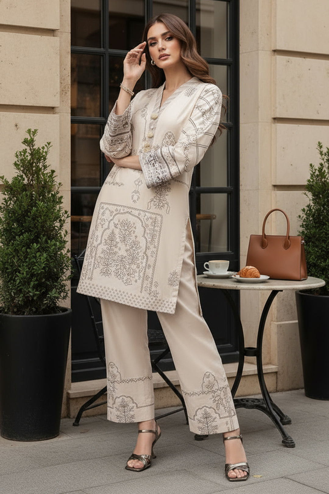 2 Piece Printed  Suit - 66