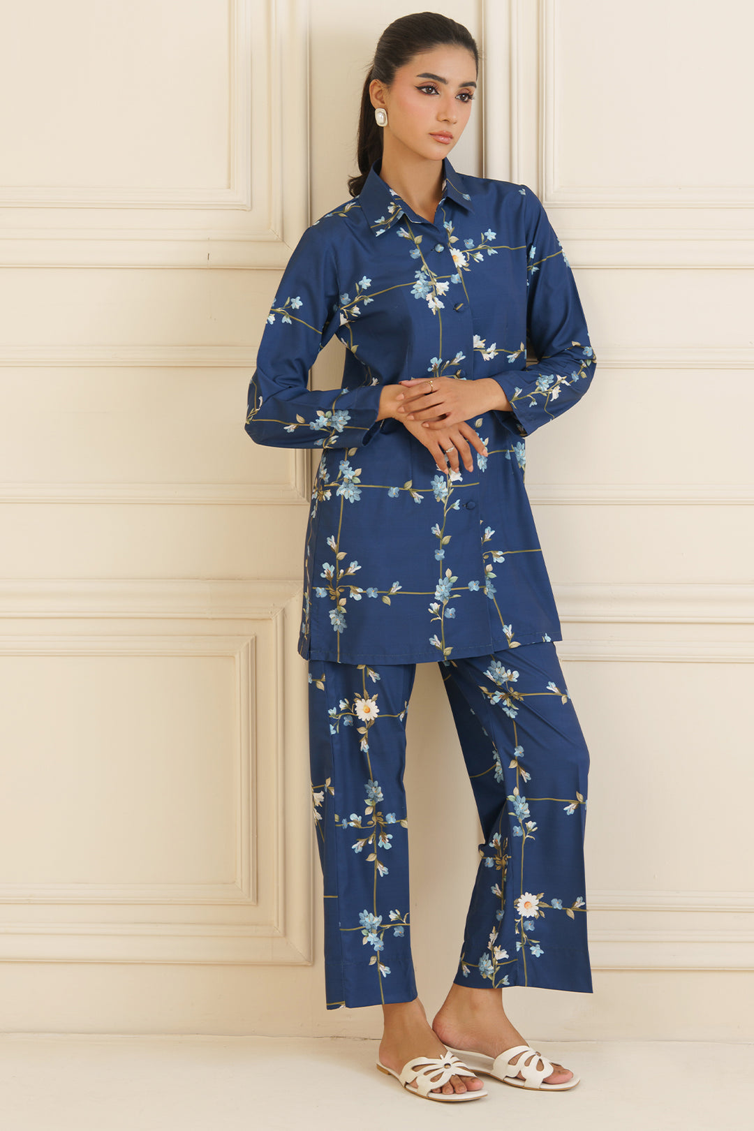 Blue Floral Co Ord Set