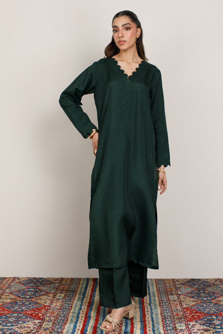 Forest Green Korean Silk 3-Piece Set