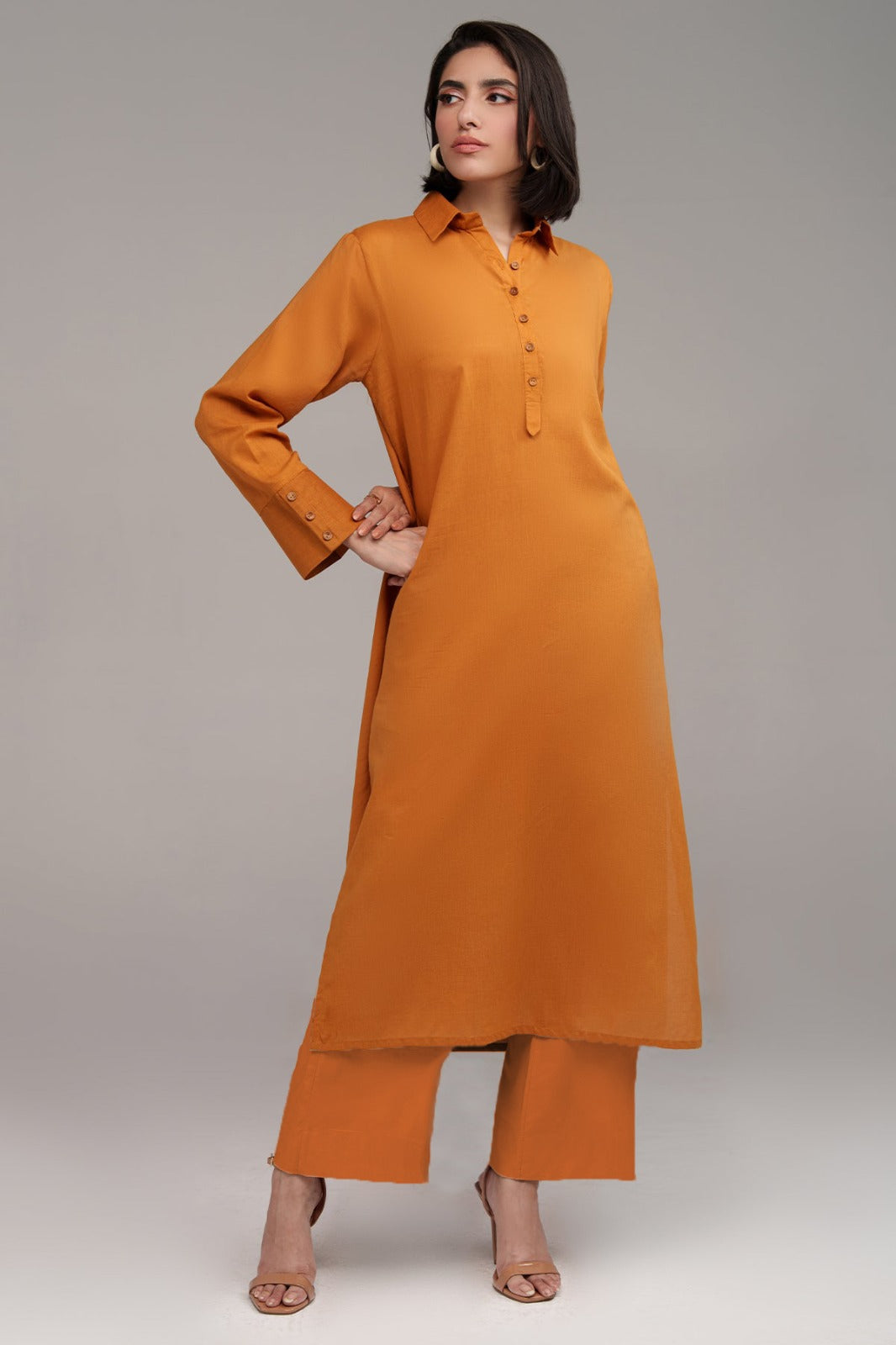 2 Piece Mustard Cambric Suit