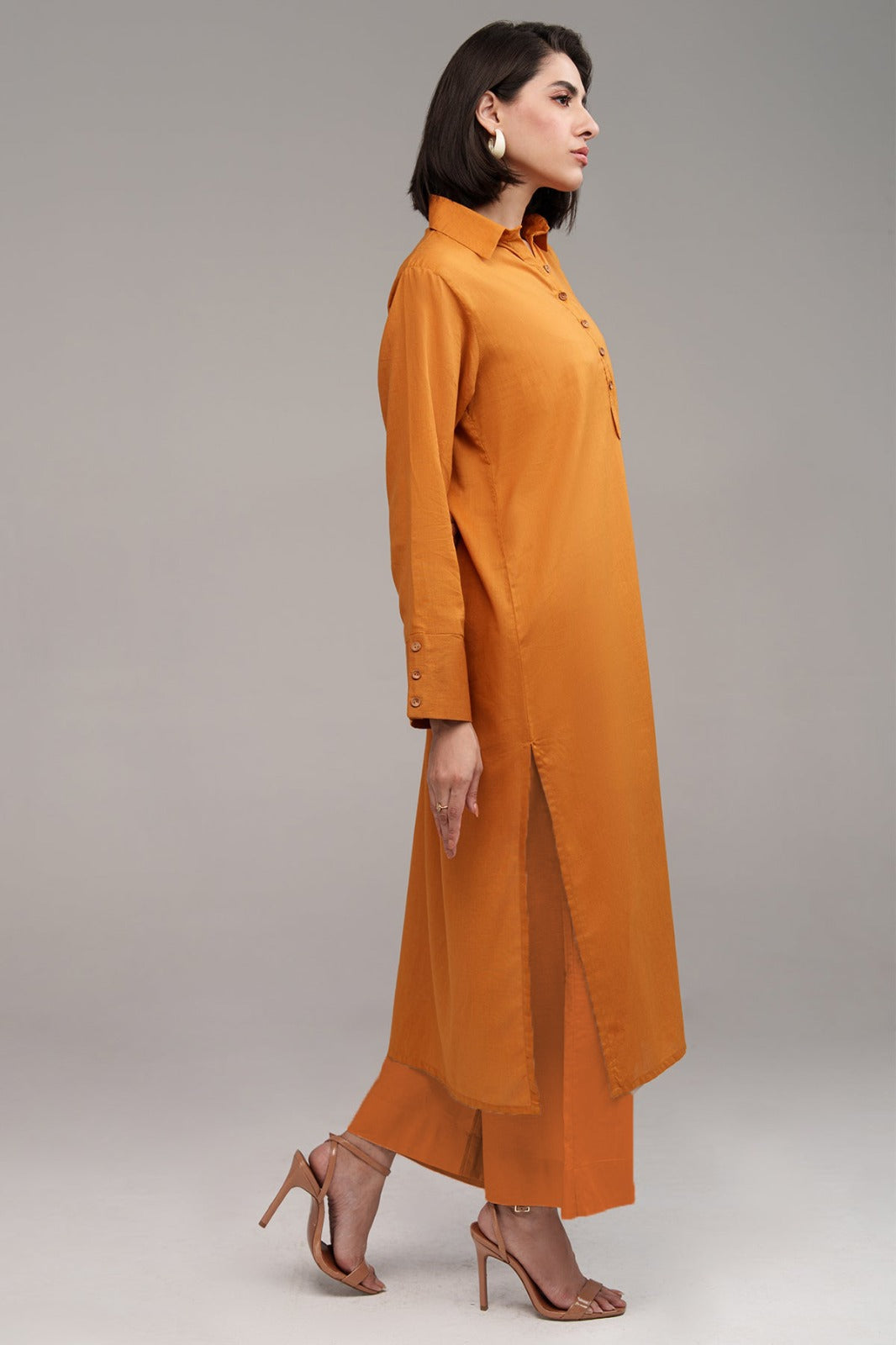 2 Piece Mustard Cambric Suit