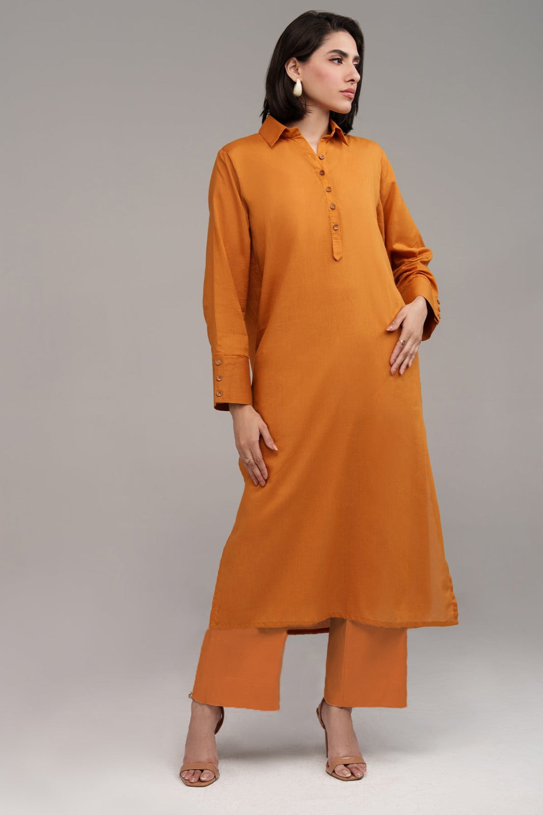 2 Piece Mustard Cambric Suit