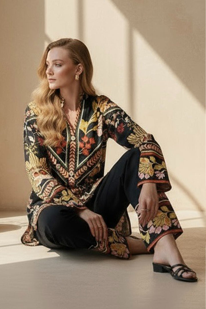 2 Piece Printed  Suit - 57