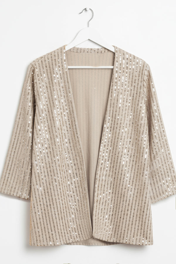 Beige Sequin Shrug