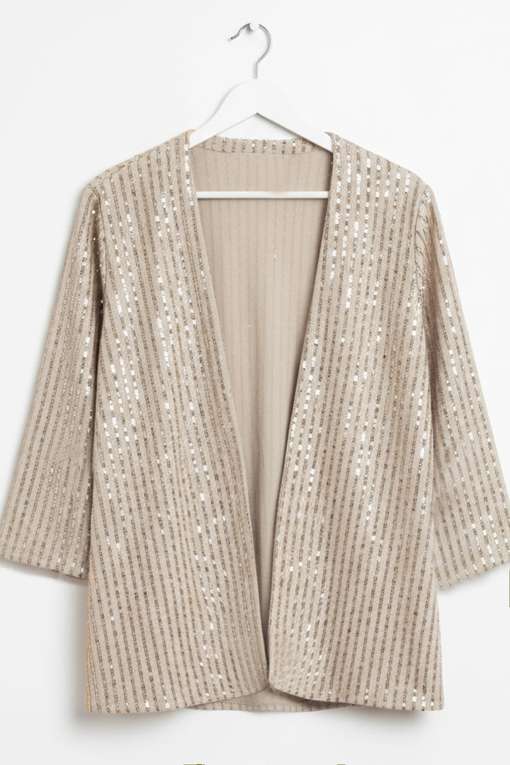 Beige Sequin Shrug