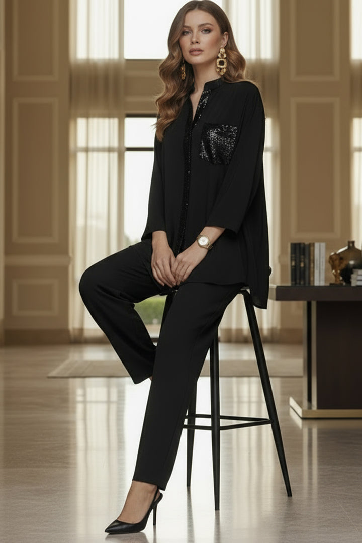 Black Sequin Co Ord Set