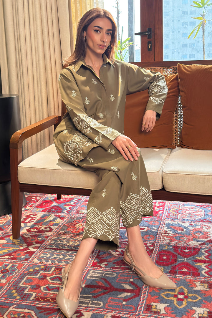 Basil Embroidered Co Ord Set