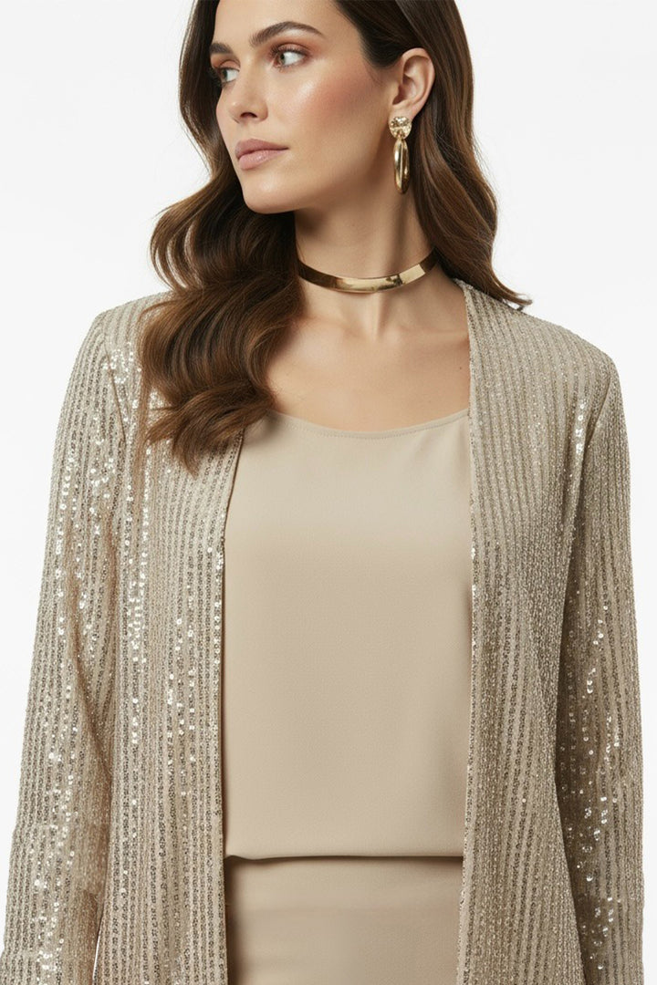 Beige Sequin Shrug