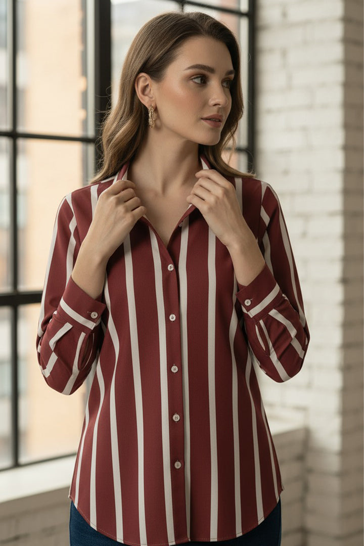 Striped Collar Shirt - 2