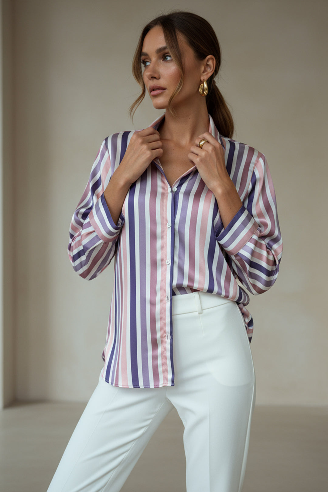 Striped Collar Shirt - 3