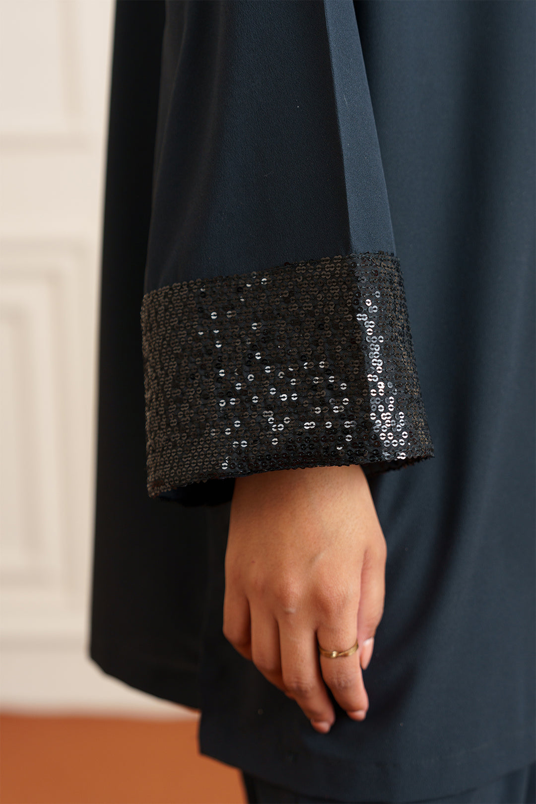 Black Sequin Layered Dress