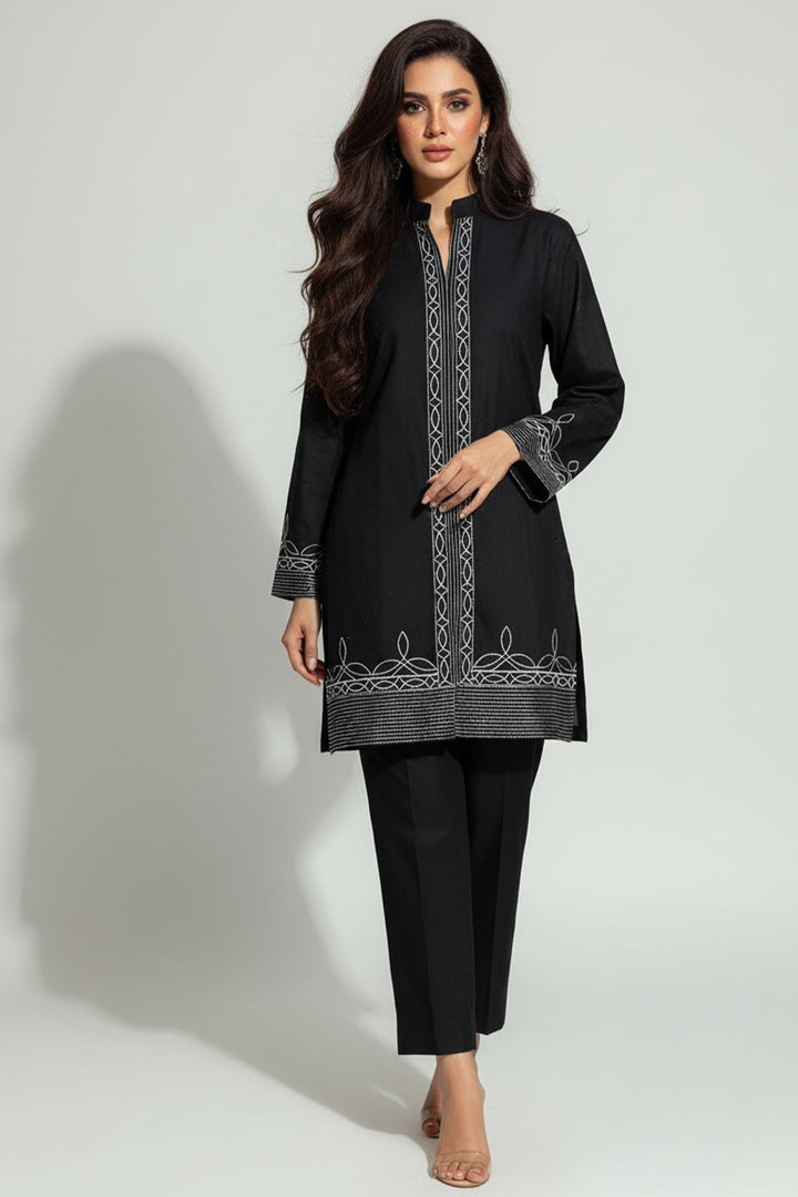 Black Embroidered Co Ord Set