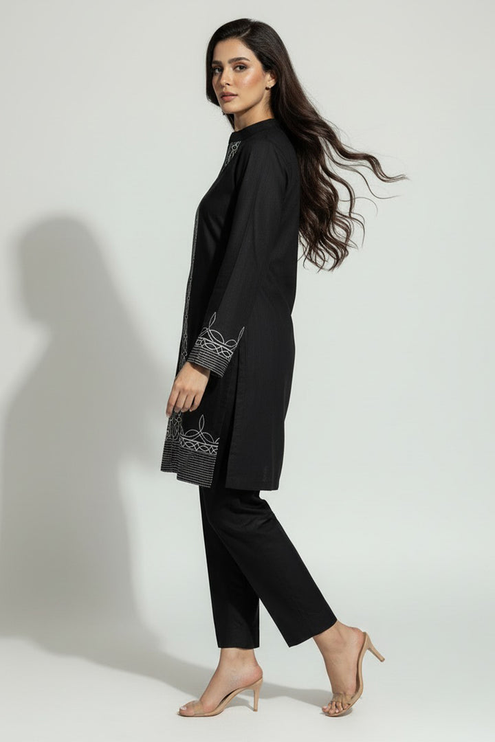 Black Embroidered Co Ord Set