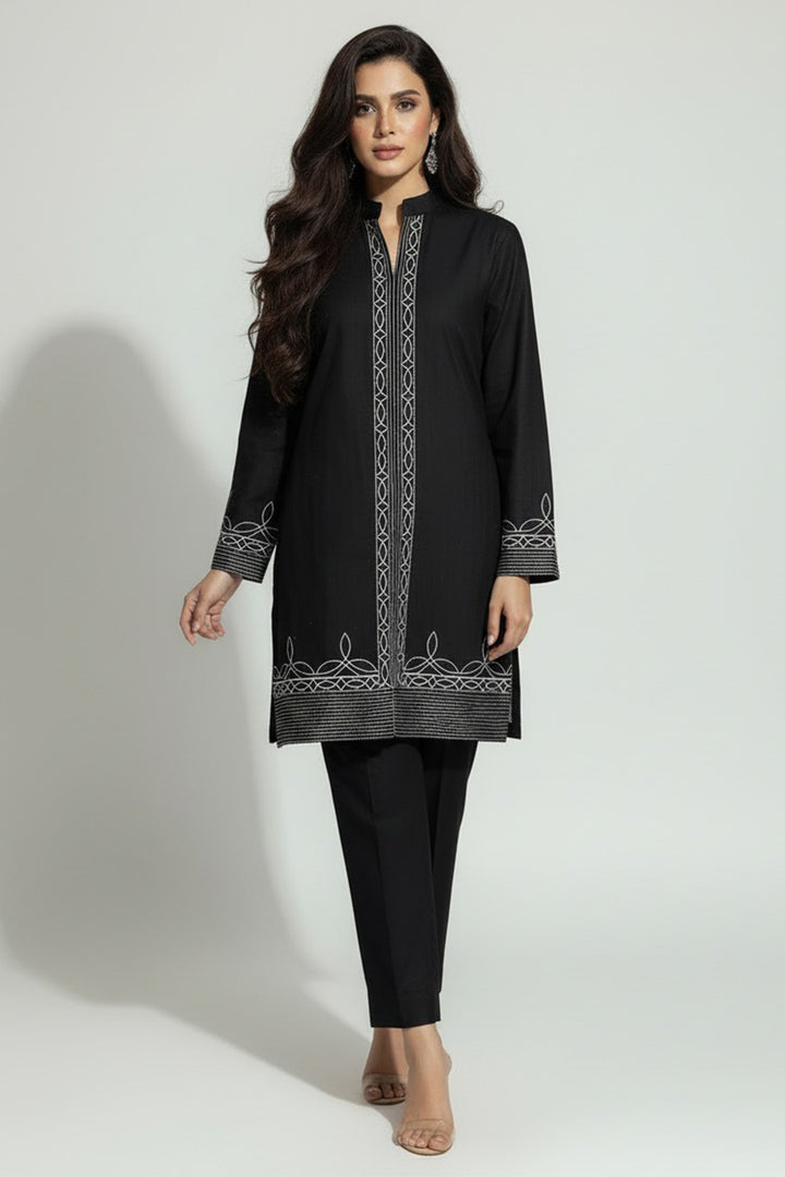 Black Embroidered Co Ord Set