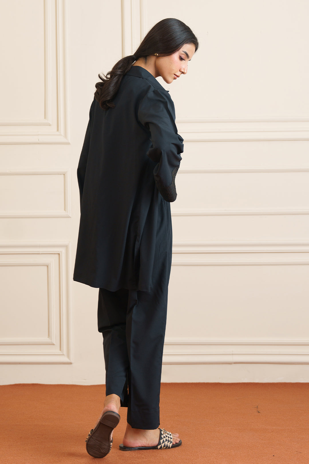 Black Sequin Layered Dress