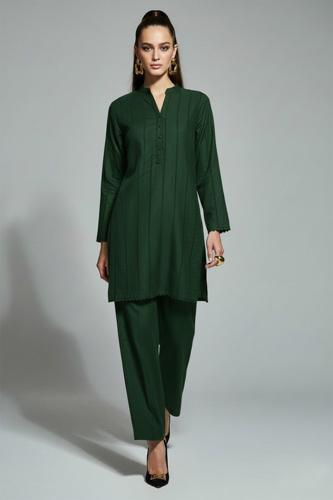 Bottle Green Dress - 01