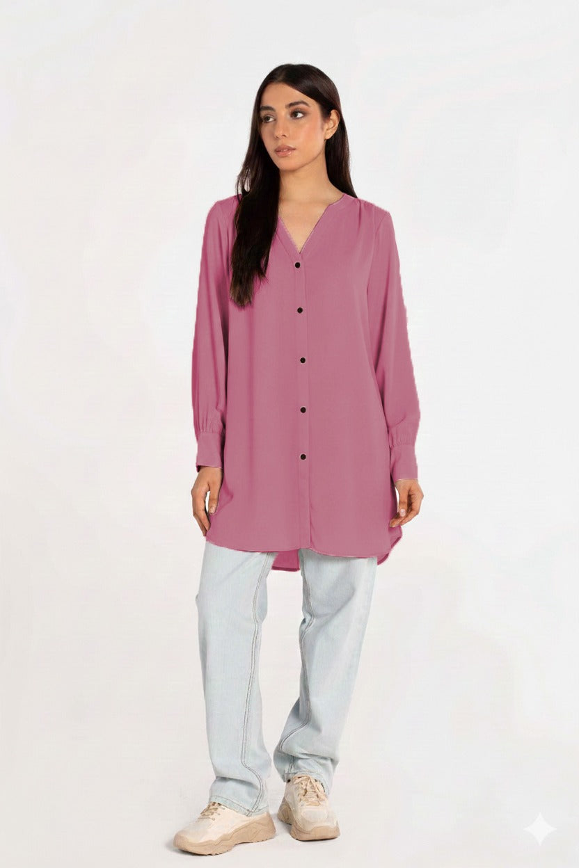 Blush Pink V-Neck Top