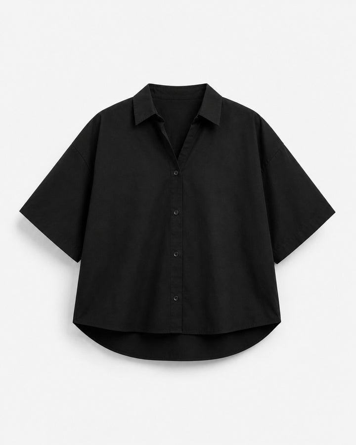 Black Oversized Box Fit Shirt