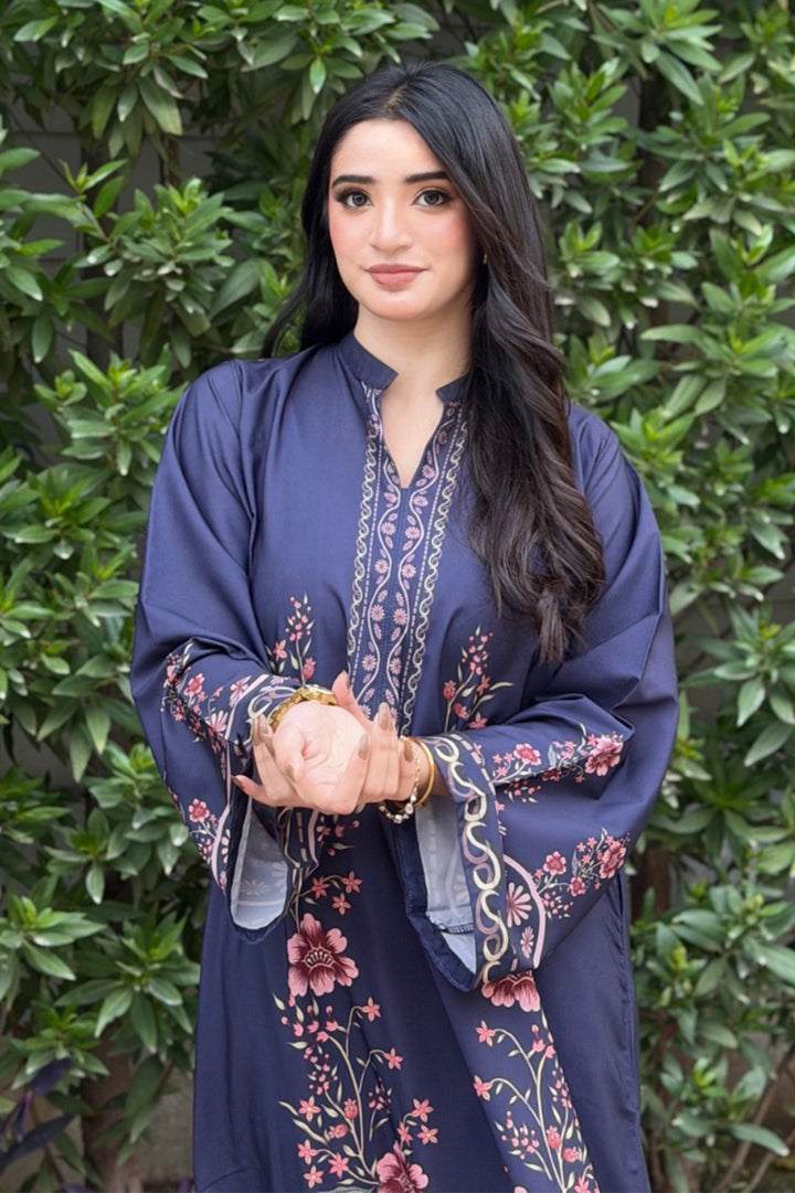 Navy Blue Bloom Kaftan