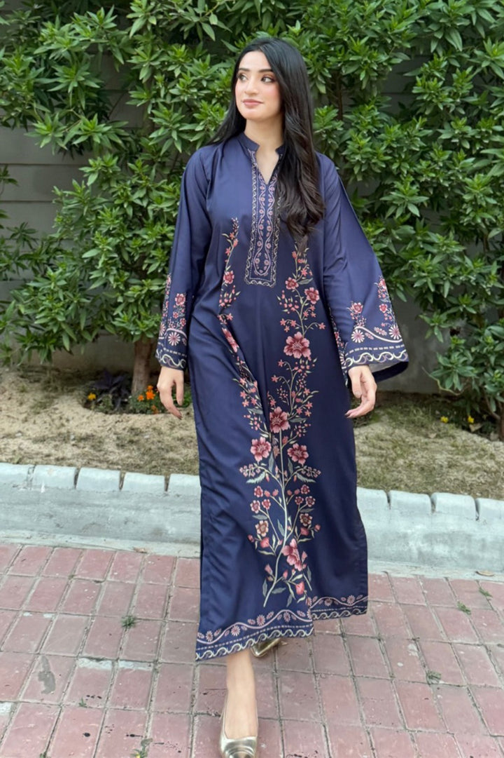 Navy Blue Bloom Kaftan