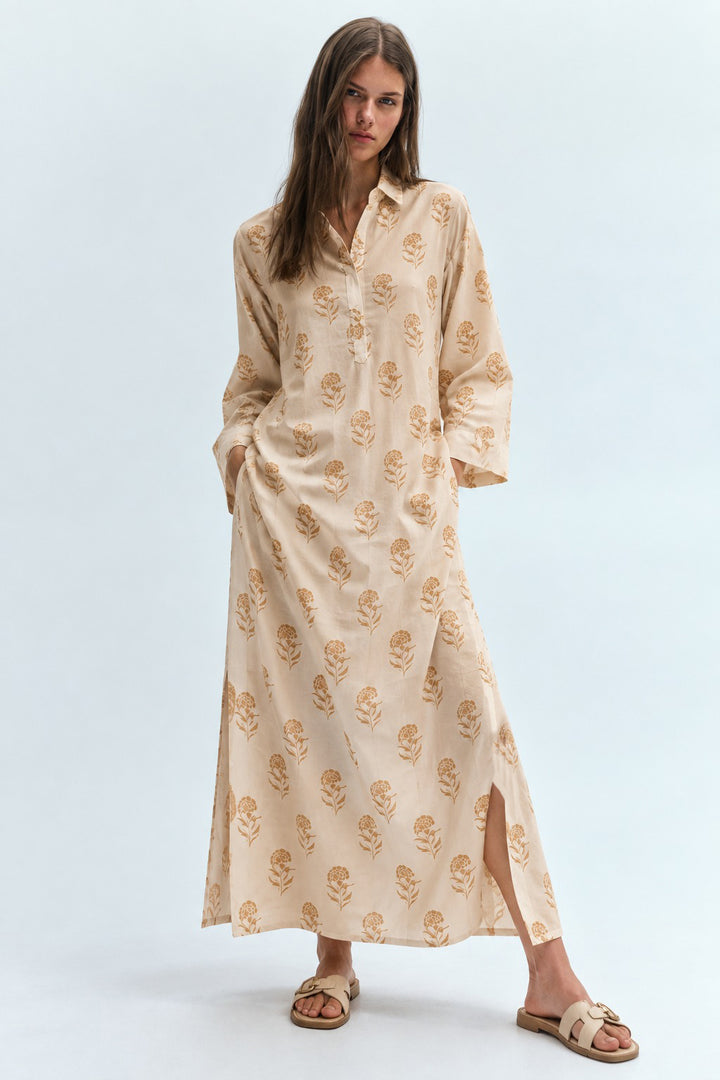 Long Floral Shirt Dress
