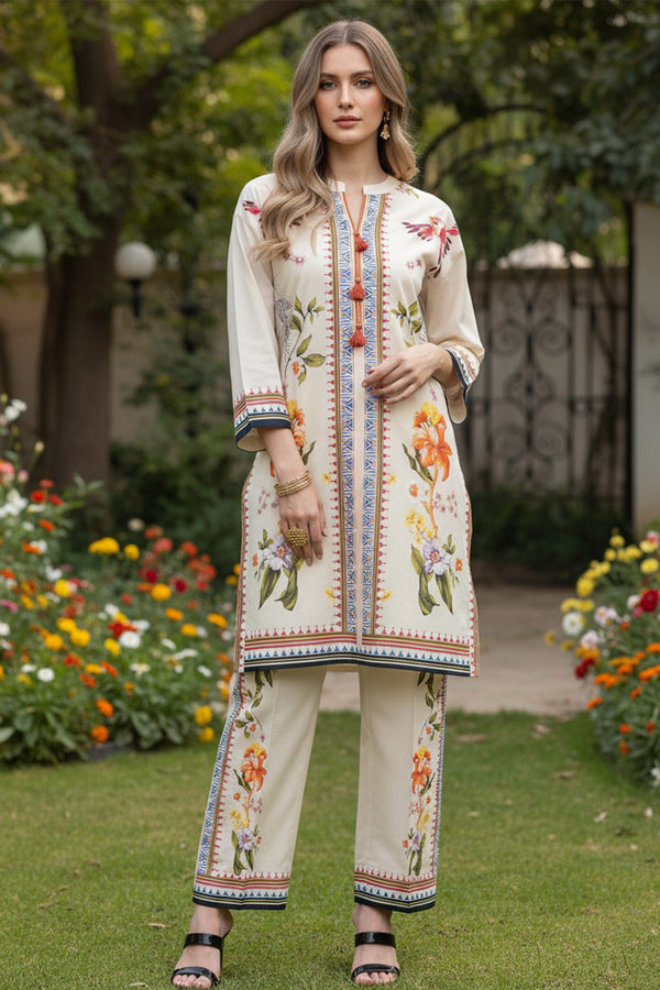 2 Piece Printed  Suit - 74