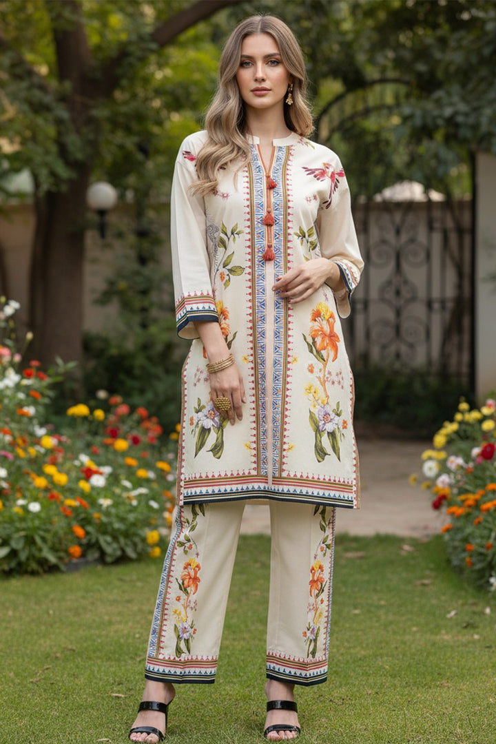 2 Piece Printed  Suit - 74