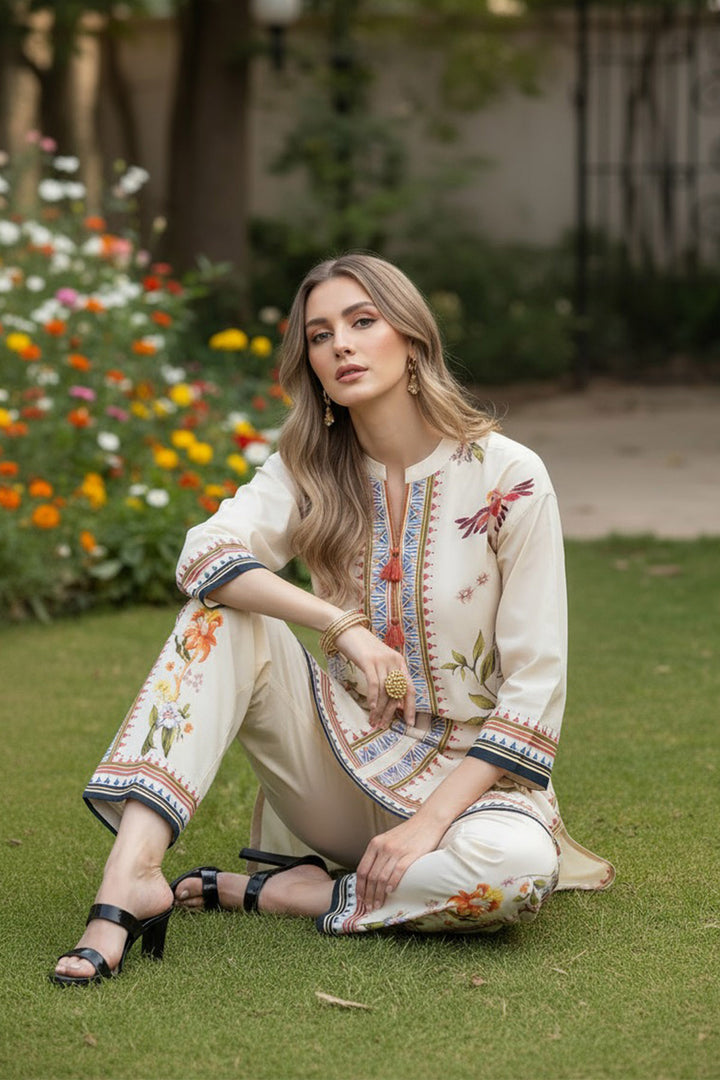 2 Piece Printed  Suit - 74