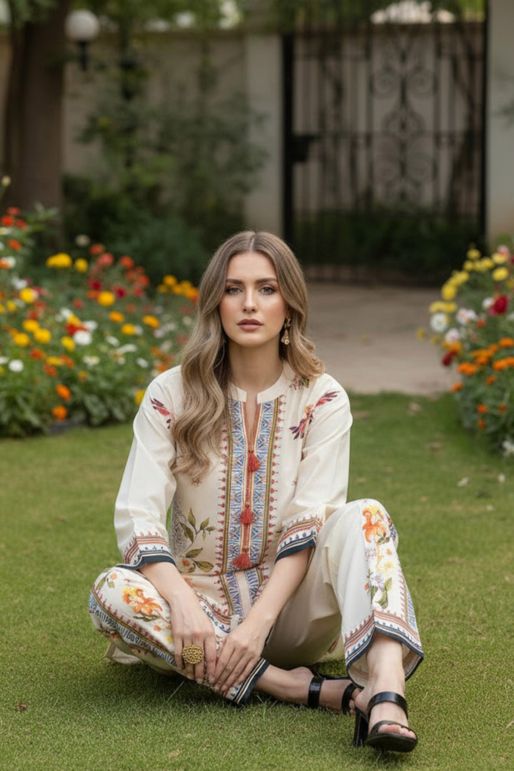 2 Piece Printed  Suit - 74