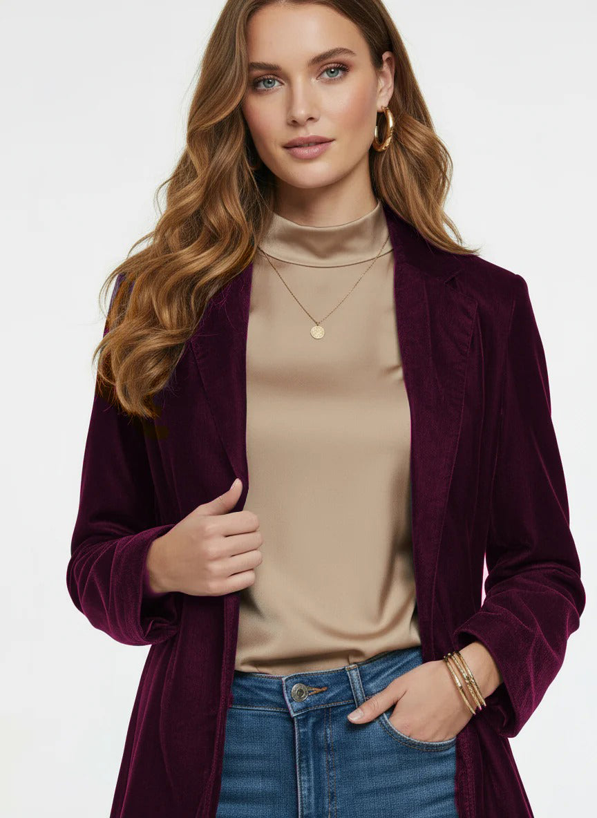Plum Velvet Coat