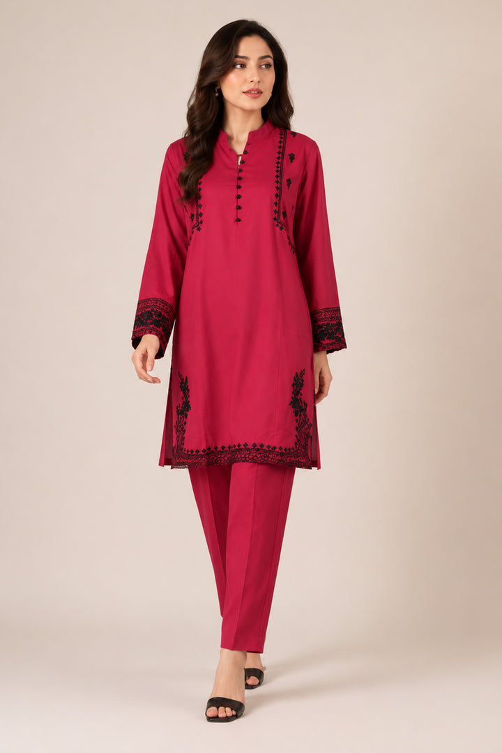Maroon Embroidered  2 - Piece Set
