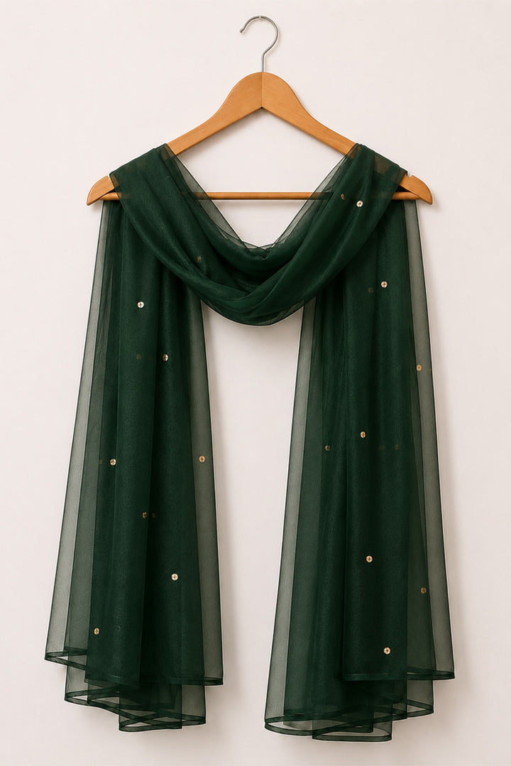 Green Organza Dupatta