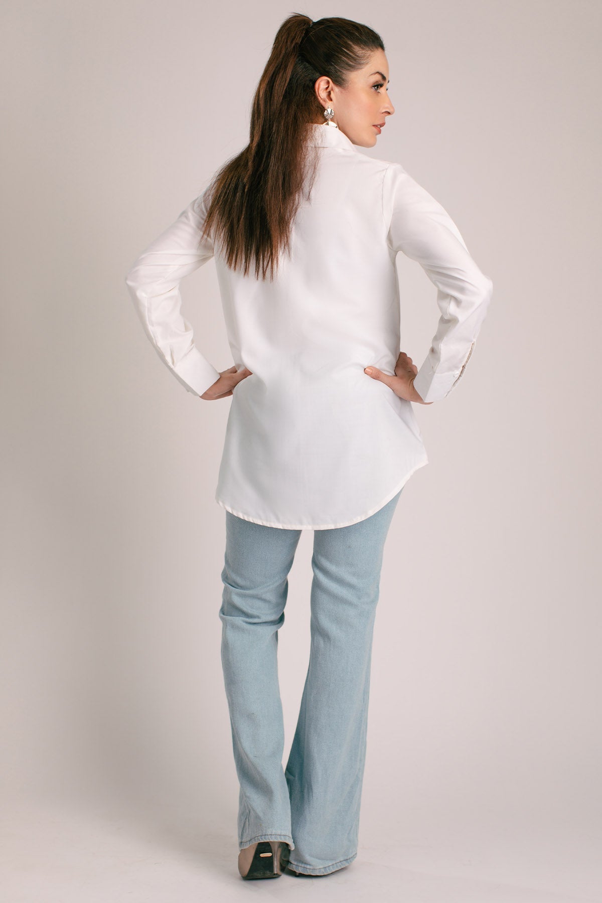 Basic White Collar Shirt - Peach Republic