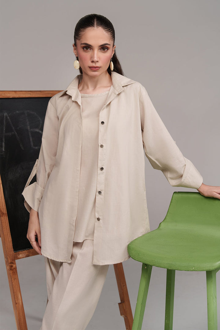 Beige Classic Co Ord Set - Peach Republic